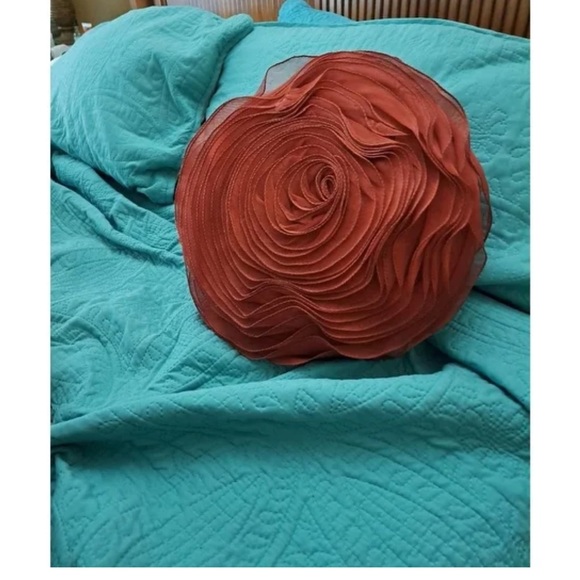 Hayley Rose Chiffon Decorative Throw Pillow With Filler, 16" Round, Copper - Picture 2 of 8